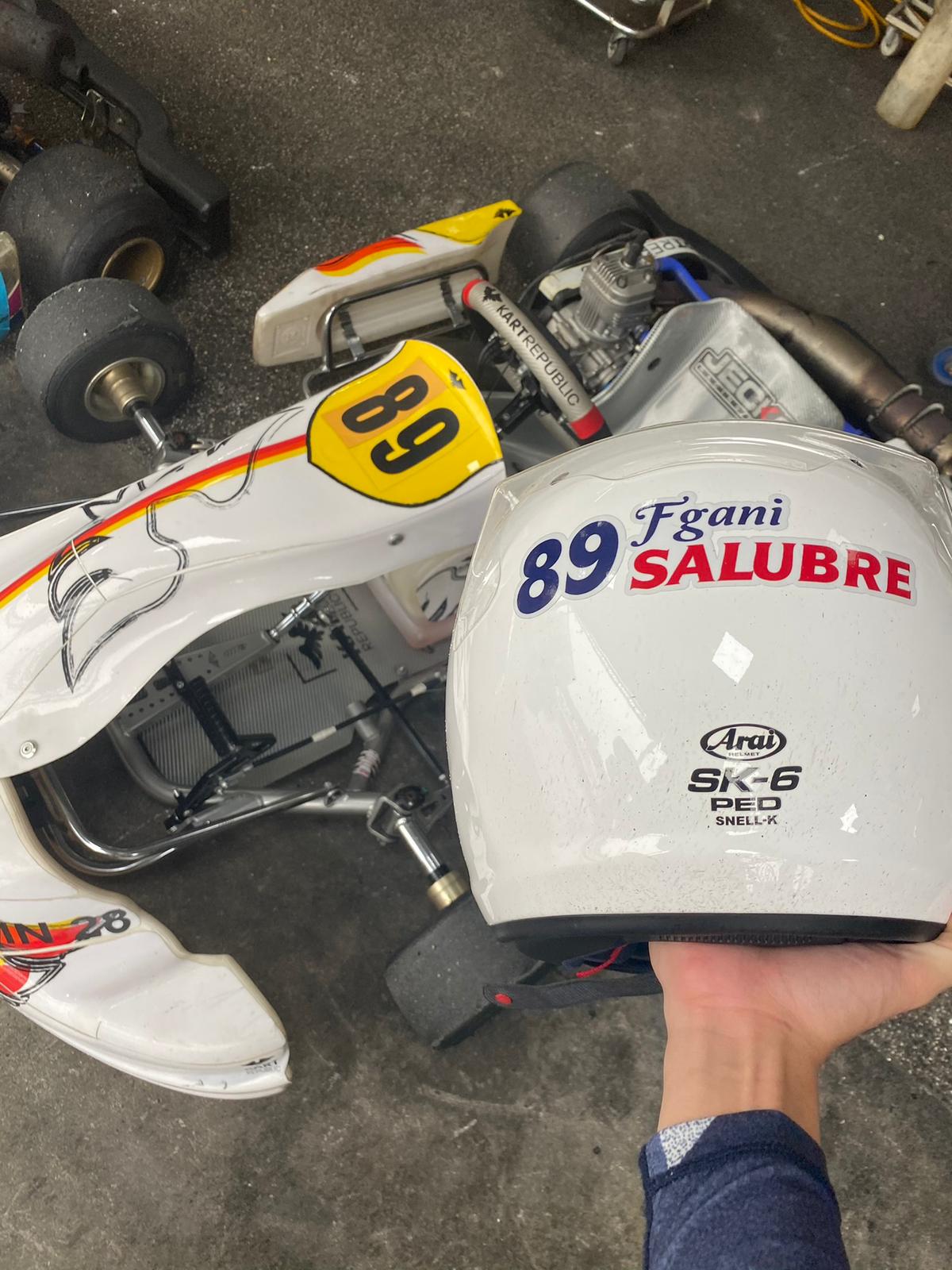 Personal #89 KartRepublic with 'Fgani SALUBRE' Arai helmet